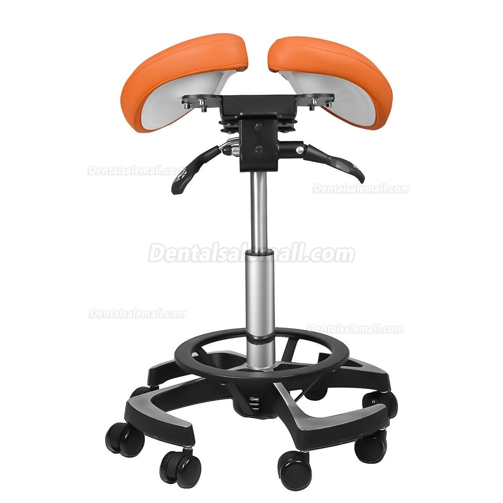 Ergonomic Dental Assistant Stool Two-part Saddle Chair Assistant Operator Stools Imported Leather